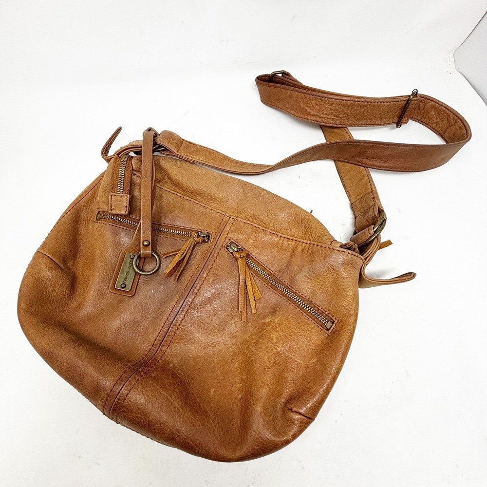 Lucky Brand Brown Leather Hobo Shoulder Bag Purse Women Adjustable Strap - Picture 12 of 12
